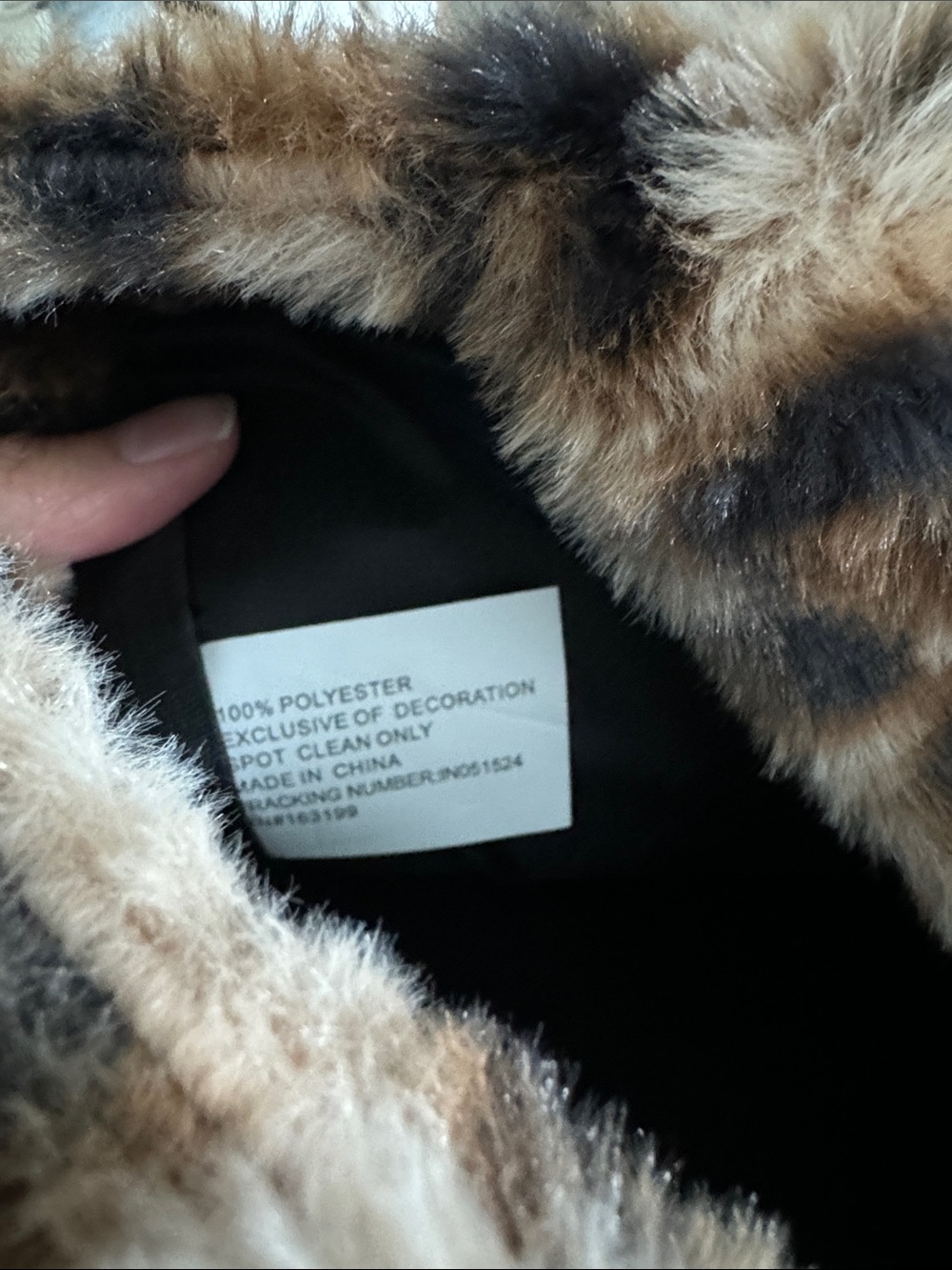 Faux Fur Leopard Print Tote Bag - Brown - Picture 2 of 3